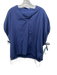 Harshman Size S Navy Blue Cotton Short Sleeve Drawstring V Neck Boxy Top Navy Blue / S