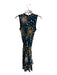 Tory Burch Size M Navy & Multi Silk Round Neck Sleeveless Back Zip Dress Navy & Multi / M