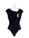 Scotch & Soda Size S Black Lyocell Deep V Faux Wrap Cap Sleeve Bodysuit Black / S