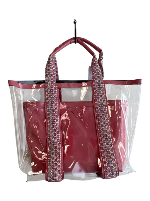 Kelly Wynne Pink PVC clear Top Handle 2 Piece Tote Bag Pink / L