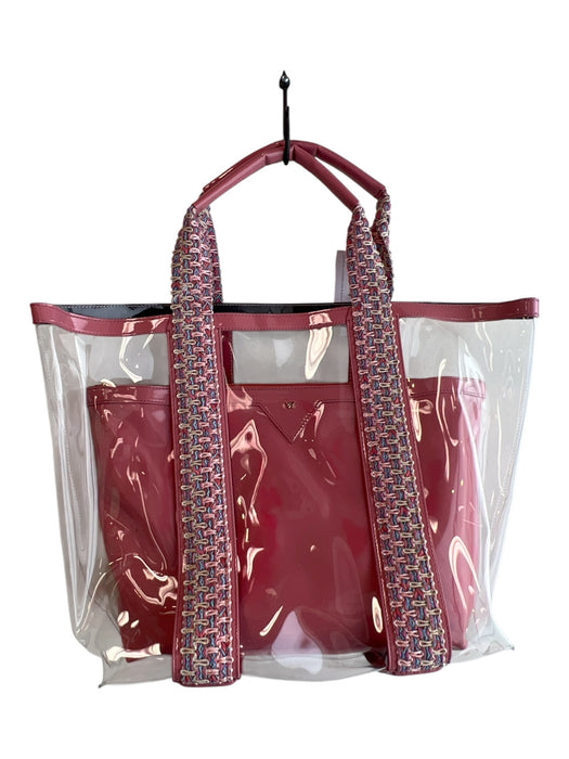 Kelly Wynne Pink PVC clear Top Handle 2 Piece Tote Bag Pink / L