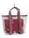 Kelly Wynne Pink PVC clear Top Handle 2 Piece Tote Bag Pink / L