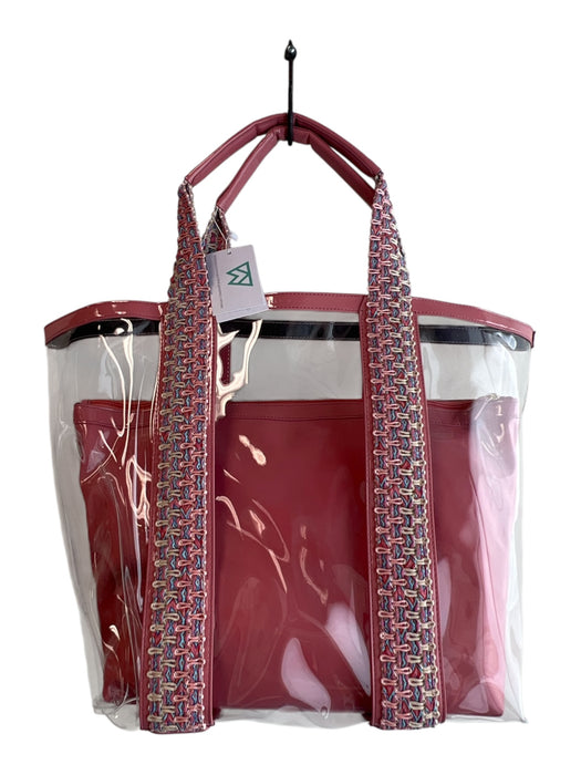 Kelly Wynne Pink PVC clear Top Handle 2 Piece Tote Bag Pink / L
