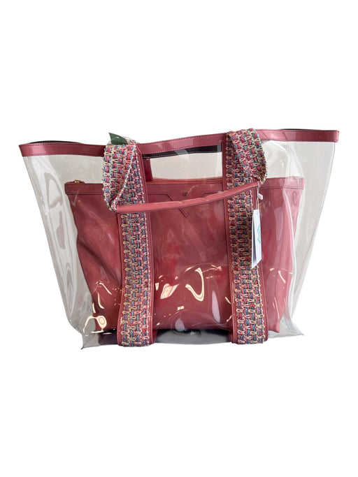 Kelly Wynne Pink PVC clear Top Handle 2 Piece Tote Bag Pink / L