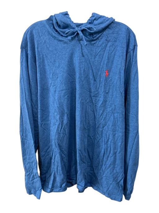 Polo Size XL Blue Solid hood Men's Long Sleeve Shirt Blue / XL
