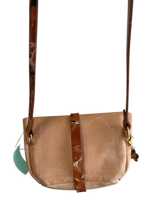 Glad & Young Brown Leather Gold hardware Lobster Clasp Cross Body Strap Bag Brown / S
