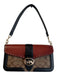 Coach Black & Brown Leather & Canvas Gold hardware Logo Top Handle Bag Black & Brown