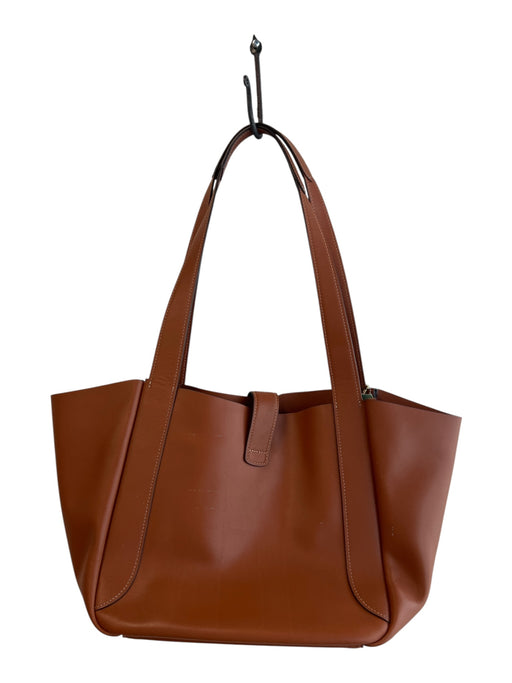 Coach Caramel Leather Gold hardware Double Top Handle Lock Clasp Tote Bag Caramel