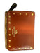 Coach Caramel & Brown Print Leather Gold hardware Snap Closure Wallets Caramel & Brown Print
