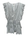 TCEC Size S Silver Polyester Flutter Sleeves Metallic Elastic Waist Dress Silver / S