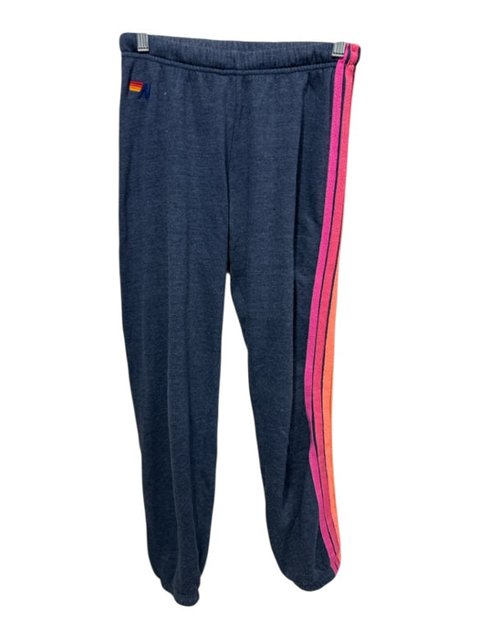 Aviator Nation Size S Navy, Pink, Orange Cotton Elastic Waist Side Stripe Pants Navy, Pink, Orange / S