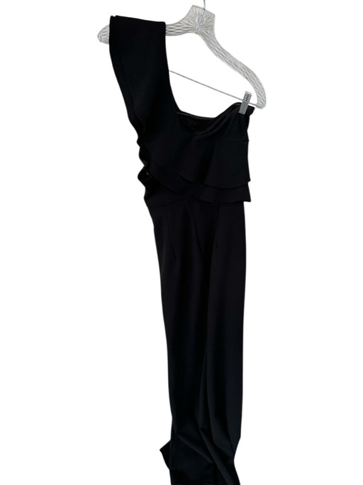 Lulus Size M Black Polyester One Shoulder Side Zip Gown Black / M