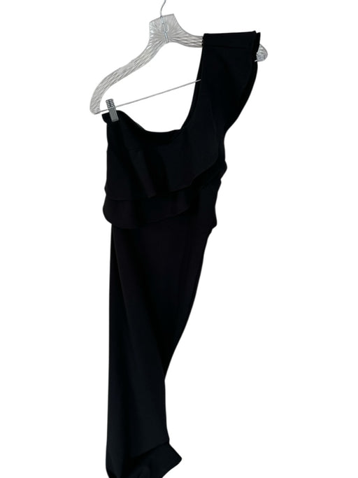 Lulus Size M Black Polyester One Shoulder Side Zip Gown Black / M