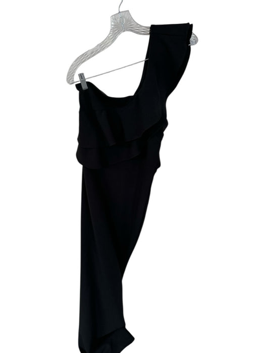 Lulus Size M Black Polyester One Shoulder Side Zip Gown Black / M