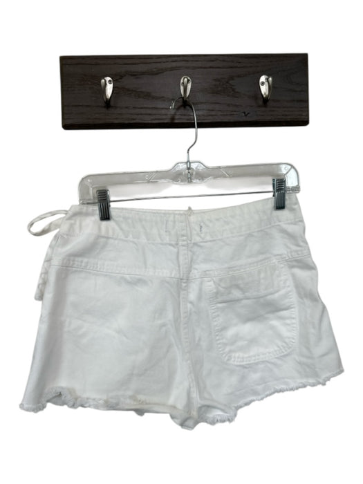 We The Free Size 8 White Cotton Front Tie Mini Denim Skort White / 8