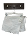 We The Free Size 8 White Cotton Front Tie Mini Denim Skort White / 8