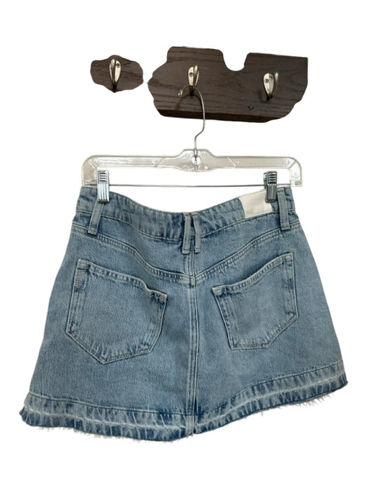 Paige Size 27 Med Light Wash Cotton Cut off Denim Mini Skirt Med Light Wash / 27