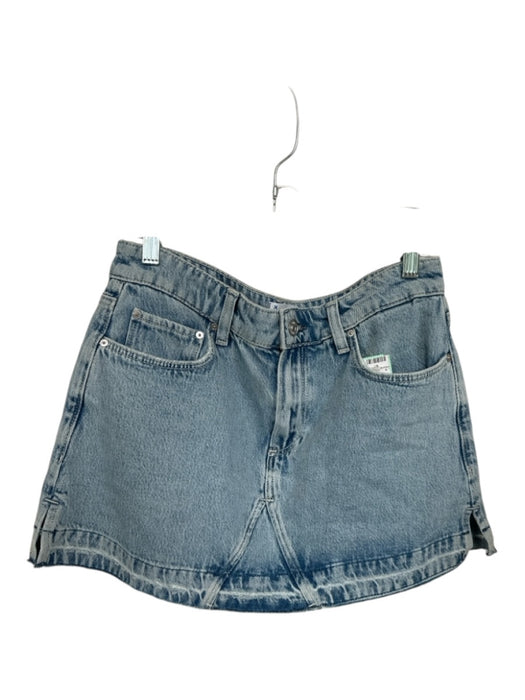 Paige Size 27 Med Light Wash Cotton Cut off Denim Mini Skirt Med Light Wash / 27