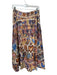 Farm Rio Size S Tan & multi Cotton Side Zip Hearts Maxi Skirt Tan & multi / S