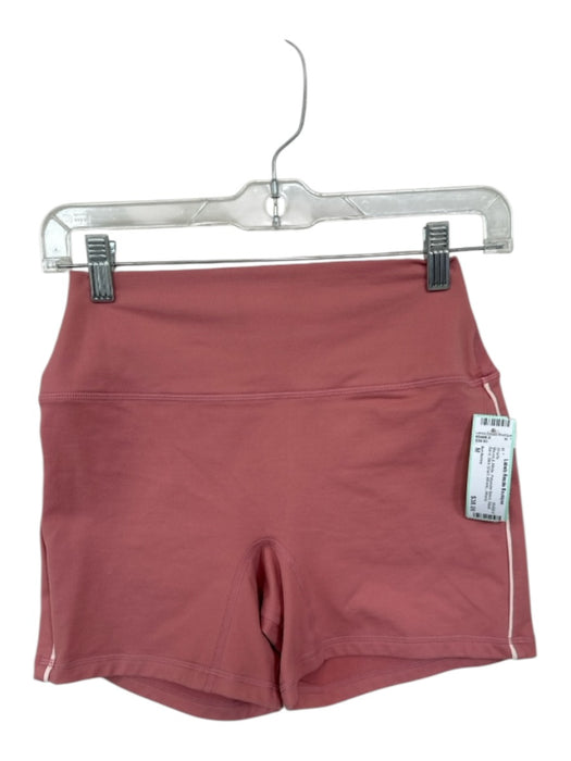 Set Active Size M Mauve & White Polyester Blend Waist Band Bike Short Shorts Mauve & White / M
