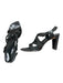 Stuart Weitzman Shoe Size 7 Black Leather Elastic Strapy Block Heel Heels Black / 7