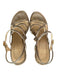 Stuart Weitzman Shoe Size Est 6.5 Gold Cork Strapy Ankle Buckle Wedges Gold / Est 6.5