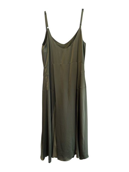 Vince Size 10 Army Green Polyester Side Zip Adjustable spaghetti straps Dress Army Green / 10