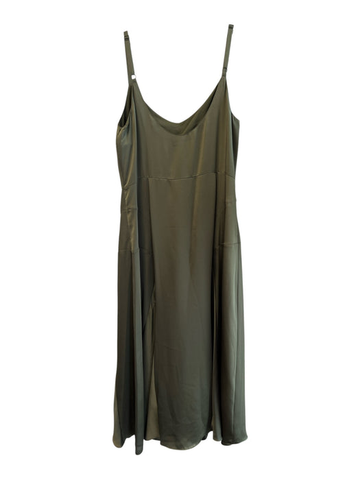 Vince Size 10 Army Green Polyester Side Zip Adjustable spaghetti straps Dress Army Green / 10