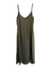 Vince Size 10 Army Green Polyester Side Zip Adjustable spaghetti straps Dress Army Green / 10