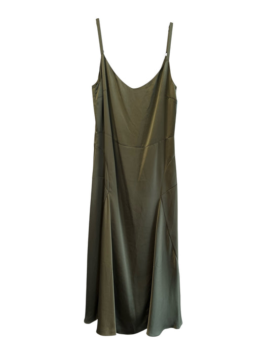 Vince Size 10 Army Green Polyester Side Zip Adjustable spaghetti straps Dress Army Green / 10