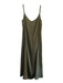 Vince Size 10 Army Green Polyester Side Zip Adjustable spaghetti straps Dress Army Green / 10