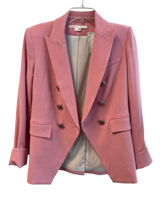 Veronica Beard Size 6 Pale Pink Viscose Blend Double Breast Pockets Blazer Pale Pink / 6