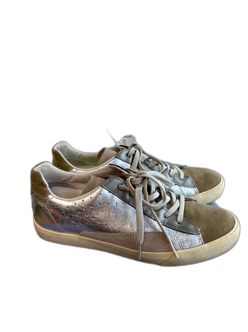 Zerocentcino Shoe Size 39 Silver & Green Leather & Suede Low Top lace up Shoes Silver & Green / 39