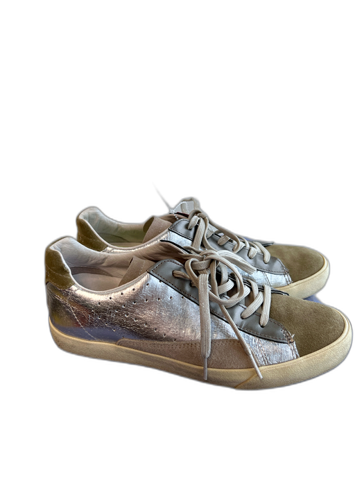 Zerocentcino Shoe Size 39 Silver & Green Leather & Suede Low Top lace up Shoes Silver & Green / 39