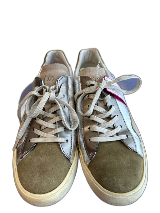 Zerocentcino Shoe Size 39 Silver & Green Leather & Suede Low Top lace up Shoes Silver & Green / 39