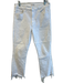 Mother Size 30 White Cotton Blend Raw Hem High Waist 5 Pocket Jeans White / 30