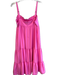 Amanda Uprichard Size Large Bubblegum Pink Polyester Back Zip Tiered Dress Bubblegum Pink / Large