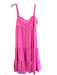 Amanda Uprichard Size Large Bubblegum Pink Polyester Back Zip Tiered Dress Bubblegum Pink / Large