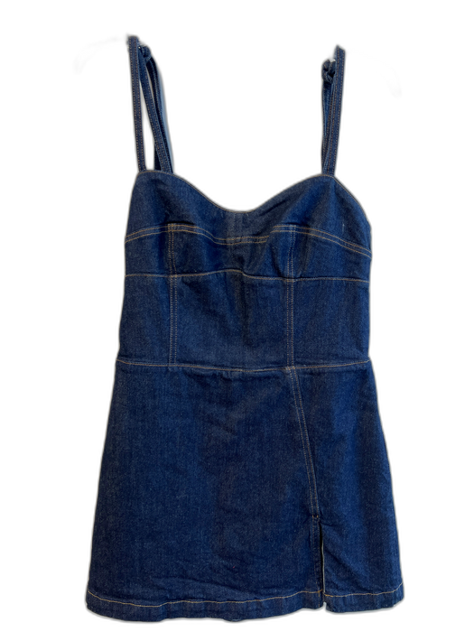 Amanda Uprichard Size Medium Dark denim Cotton Built in Shorts Back Zip Skort Dark denim / Medium