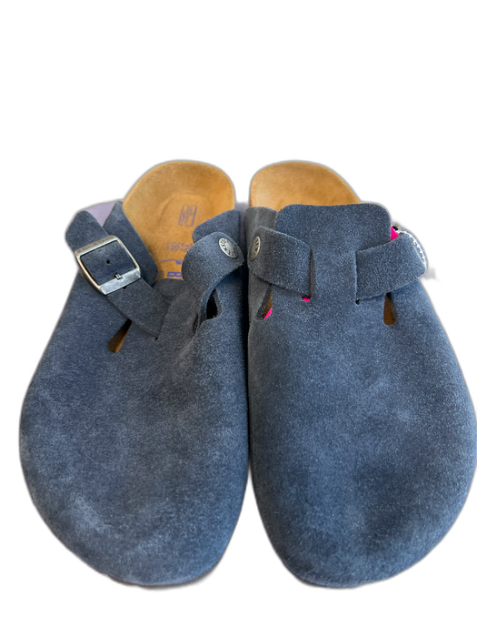 Birkenstock Shoe Size 9 Navy Suede Round Toe Buckle Open Back Shoes Navy / 9