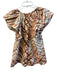 Marie Oliver Size Small Cream, Peach & Brown Cotton Tye Dye Round Split Neck Top Cream, Peach & Brown / Small