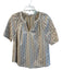 Anna Cate Size Medium Tan & Orange Cotton Lined Round Split Neck Half Sleeve Top Tan & Orange / Medium