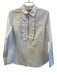 Hinson Wu Size Small White Cotton Blend Front Half Zip Ruffle Accent Top White / Small