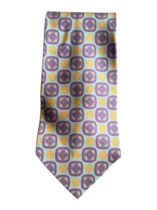 Armani Purple & Yellow Silk Abstract Men's Ties Purple & Yellow