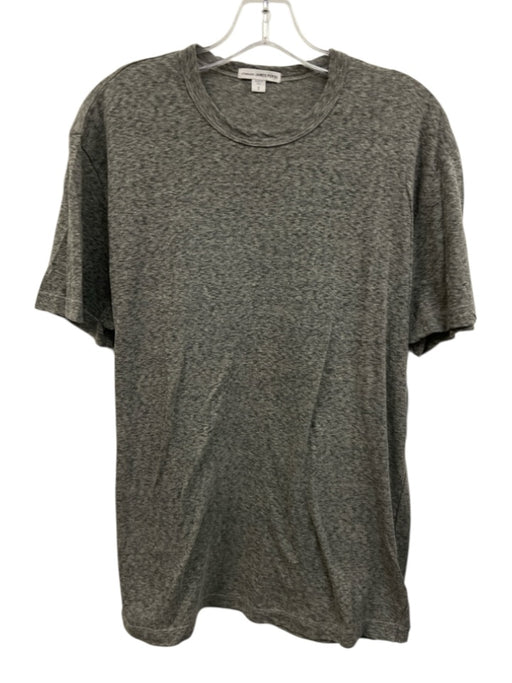 James Perse Size 2 Gray Cotton Heathered T shirt Crew Men's Short Sleeve Gray / 2