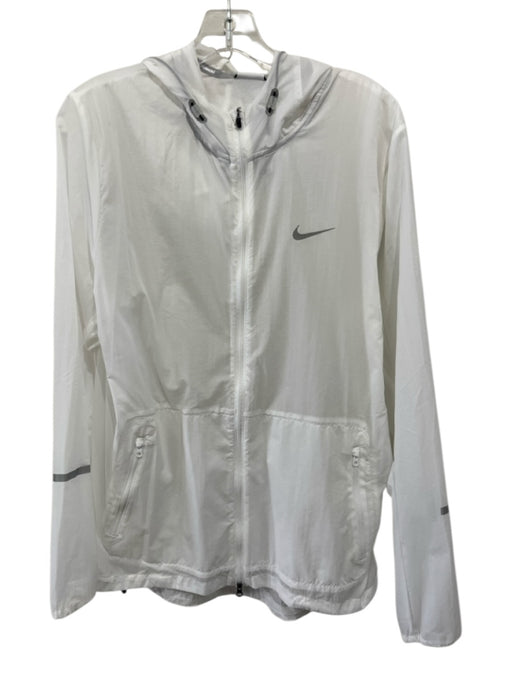 Nike NWT Size M White Synthetic Solid Zip UP Hoodie Men's Jacket White / M