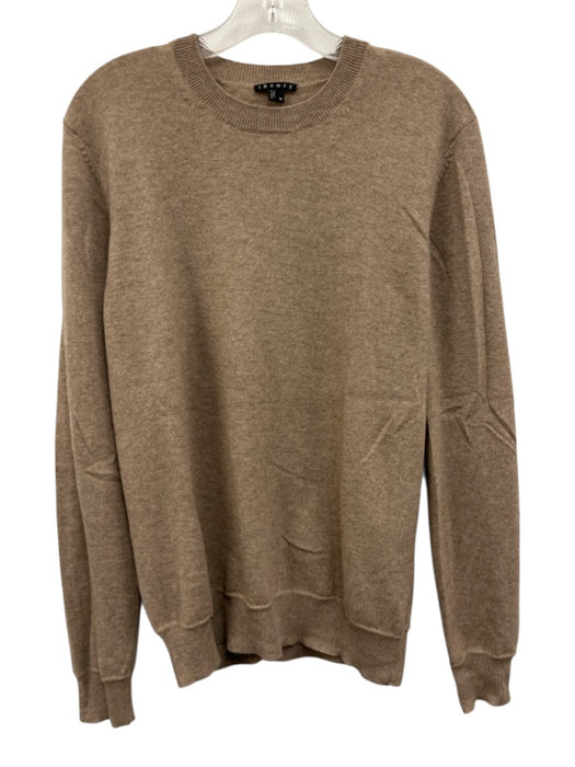 Theory Size M Brown Cashmere Solid Men's Long Sleeve Shirt Brown / M