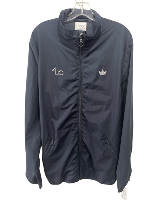 Adidas NWT Size M Navy Synthetic Solid Zip UP Windbreaker Men's Jacket Navy / M