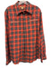 John Varvatos Size M Red & Multi Cotton Plaid Zip Pockets Long Sleeve Shirt Red & Multi / M