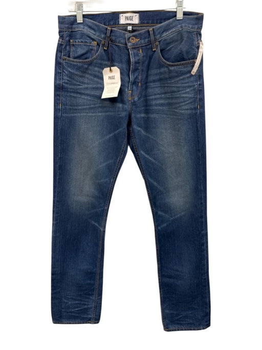 Paige NWT Size 32 Dark Wash Cotton Denim Solid Button Fly Jean Men's Pants Dark Wash / 32
